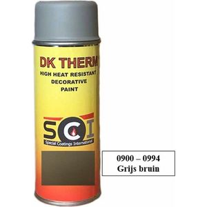 DK Therm Hittebestendige Verf Serie 900 - Spuitbus 400 ml - Bestendig tot 900°C - 994 Grijsbruin