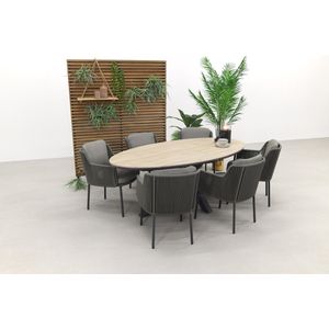 4 Seasons Bernini - Platinum / GI Edison 220 x 115 cm. tafel - ovale tuinset