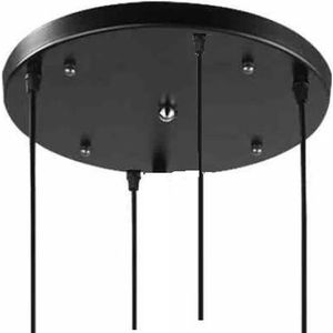 ByMus - Plafondplaat rond Ø50cm - Plafondbalk - Plafondkap - 4-lichts - Zwart