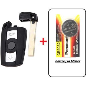 Autoleutel 3 knoppen + Batterij CR2032 geschikt voor Bmw sleutel / Bmw autosleutel / Bmw sleutelbehuizing.