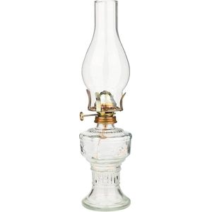 OnlyQuality - Olielamp glas petroleumlamp 33 CM - grote klassieke olielamp voor gebruik binnenshuis