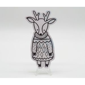 Winter Rendier Sticker - Dieren in het Dagelijks Leven | Vera's Arts & Dice | Schattige Stickers - Handgemaakte Stickers - Journaling - Bullet Journal - Scrapbooking - Leuke Stickers - Laptop Sticker - Telefoon Sticker