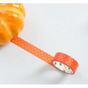 Halloween Oranje met Gele Stippen Washi Tape | Leuke Schattige Washi Tape | Bullet Journal | Journalling | Journaling | Masking Tapes | Washi Tapes | Plakboeken | Versieren | Inpakken | Plakken | Washi Tape Bullet Journal | Geel Oranje Stippen