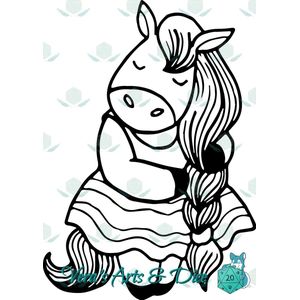 Mooi Paarden Meisje Sticker - Dieren in het Dagelijks Leven - Schattige Stickers - Handgemaakte Stickers - Journaling - Bullet Journal - Scrapbooking - Leuke Stickers - Laptop Sticker - Telefoon Sticker - Cute - Dier - Lief | Paarden Horses Ponys