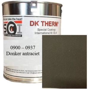 DK Therm Hittebestendige Verf Serie 900 - Blik 1 kg - Bestendig tot 900°C - 937 Donker Antraciet