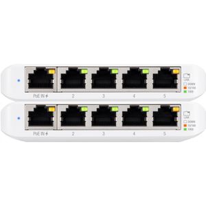 Ubiquiti Unifi USW-Flex-Mini Duo-Pack (5 ports), Netwerkschakelaar, Wit