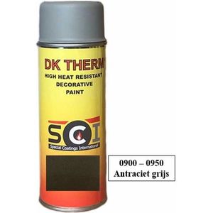 DK Therm Hittebestendig Verf Serie 900 - Spuitbus 400 ml - Bestendig tot 900°C - 937 Donker Antraciet