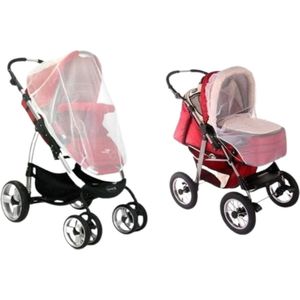 Muggennet kinderwagen & buggy - Muskietennet universeel - Klamboe baby - Insectennet - Bambino wit