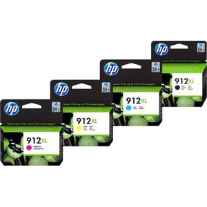 HP - 912XL - Cartridge Combo Pack - Zwart - Geel - Magenta - Cyaan