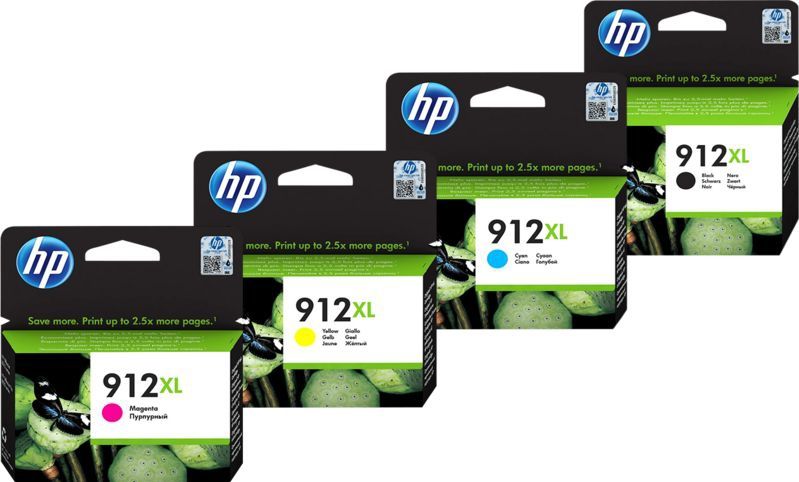 HP - 912XL - Cartridge Combo Pack - Zwart - Geel - Magenta - Cyaan