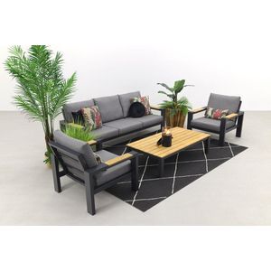 Hammelton stoel-bank loungeset met Mindo loungetafel - 4-delig