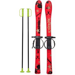 Plastic Kinderski’s 90 cm - Ski Set kinderen - Kinderski 6-9 jr Rood