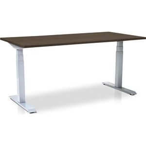 Zit-sta bureau elektrisch verstelbaar - MRC PRO NEN-EN 527 | 180 x 80 cm | frame wit - blad bruin eiken - met kabelmanagement | memory functie met USB | 150kg draagvermogen