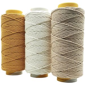 Cafuné Macrame Garen - Lux - 3 kg- 5 mm-oker/ecru/beige-195+184+205mtr - Uitkambaar - Macrame touw