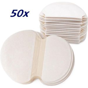 Anti-transpirant okselpads - 50 stuks - Zweet pads - Voorkomt zweetvlekken in uw kledding - Tegen zweetplekken - Dames - Heren - Anti-zweet - Wegwerp - Katoen - Eenmalig gebruik - Wit