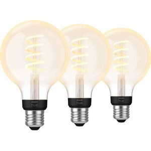 Philips Hue Filamentlamp White Ambiance Globe E27 3-pack