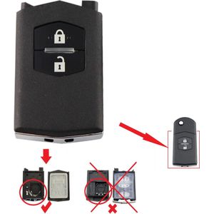 Autosleutel behuizing 2 knoppen zonder sleutelblad geschikt voor Mazda sleutel / Mazda MX5 / Mazda 2 / 3 / 5 / 6 / Mazda RX8 / mazda sleutel behuizing.