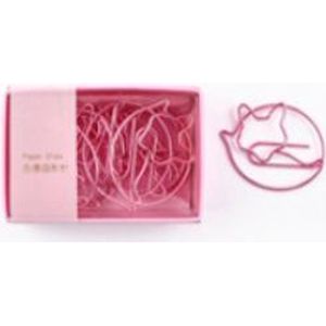 Vossen Roze Paperclips | Leuke Schattige Paperclips in een Doosje | Verschillende Vormen en Maten | Dieren Vossen | Metaal Roze | Metallic Pink | 8 Stuks per Doosje | Stevige Paperclips