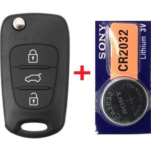 Autosleutel Kia 3 knoppen - sleutelbehuizing met batterij CR2032 - vervangen
