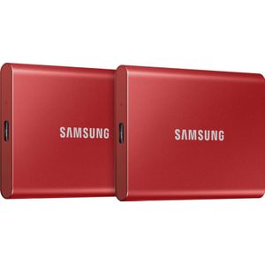 Samsung T7 Portable SSD 1TB Rood - Duo Pack