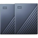 WD My Passport for Mac Type C 2TB Blauw - Duo pack (2 TB), Externe harde schijf, Blauw