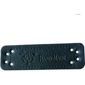 Juland 50 stuks handgemaakte kunstlederen labels PU kleding tas naaiwerk decoratie DIY kledingetiketten rechthoek naaien weeflabels lederen label labels handwerk - 1,5 x 4,2 cm