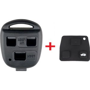 Auto sleutelbehuizing 3 knoppen met Rubber pad geschikt voor Toyota sleutel / Toyota Yaris/ Camry / Rav4 / Corolla / Prado / Tarago / Land Cruiser / Lexus - Toyota autosleutel behuizing.