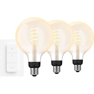 Philips Hue Filament White Ambiance Globe XL 3-pack + dimmer