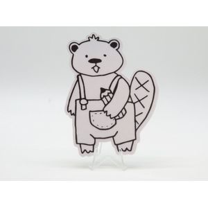 Bever Ingenieur Sticker - Dieren in het Dagelijks Leven | Vera's Arts & Dice | Schattige Stickers - Handgemaakte Stickers - Journaling - Bullet Journal - Scrapbooking - Leuke Stickers - Laptop Sticker - Telefoon Sticker