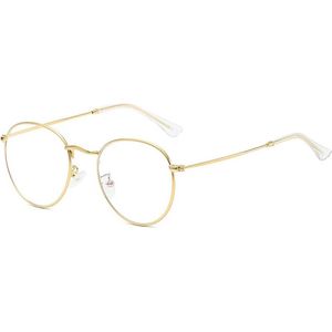 Metalen Computerbril - Blauw Licht Bril - Blue Light Glasses - Goud
