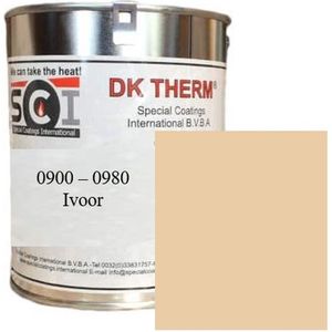 DK Therm Hittebestendige Verf Serie 900 - Blik 1 kg - Bestendig tot 900°C - 980 Ivoor