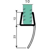 Douchedeurafdichting 1000mm - tbv 10mm - met waterkering-6 mm-1000 mm