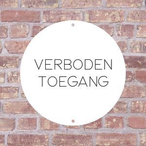 Label2X - Bordje Verboden toegang 15 x 15 cm - Zwart met witte tekst - Boorgaatjes inclusief schroefjes - deurbord