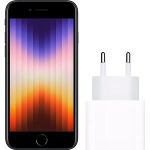 Apple iPhone SE 3 64GB Zwart + Apple Usb C Oplader 20W