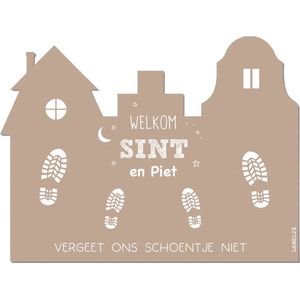 Label2X - Sinterklaas schoenzetmat - Buigzaam - Sketch XL - Beige - 1 schoentje - Sinterklaas decoratie - Sinterklaas versiering