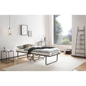 Bed Box Wonen - Vouwbed GB210 - 80x200 - Antraciet - Lattenbodem - Metaal - Opklapbed - Eenpersoons - Design
