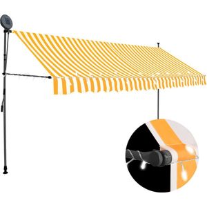 Medina Luifel handmatig uittrekbaar met LED 400 cm wit en oranje