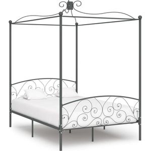 Medina Hemelbedframe metaal grijs 140x200 cm