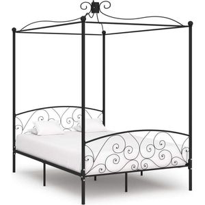 Medina Hemelbedframe metaal zwart 120x200 cm