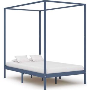 Medina Hemelbedframe massief grenenhout grijs 120x200 cm