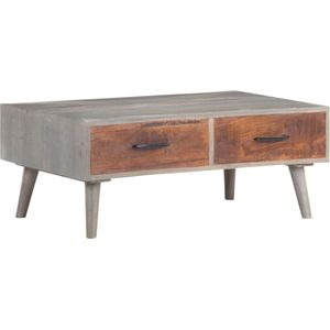 Medina Salontafel 100x60x40 cm massief ruw mangohout grijs