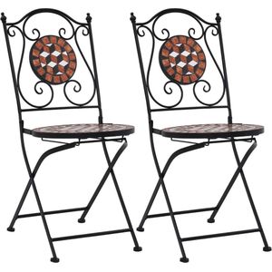 Medina Bistrostoelen mozaïek 2 st keramiek bruin