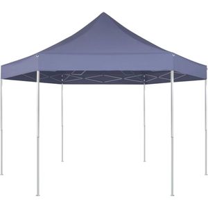 Medina Partytent pop-up zeshoekig inklapbaar 3,6x3,1 m donkerblauw