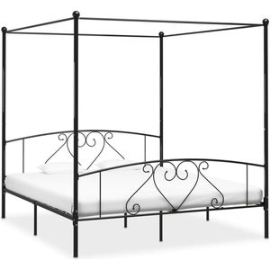 Medina Hemelbedframe metaal zwart 180x200 cm