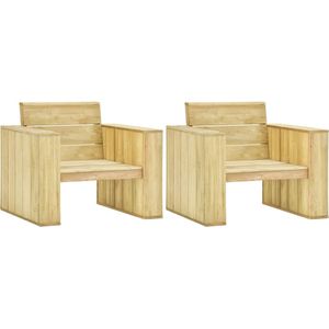 Medina Tuinstoelen 2 st 89x76x76 cm geïmpregneerd grenenhout