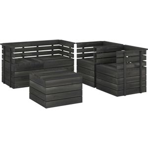 Medina 5-delige Loungeset pallet massief grenenhout donkergrijs