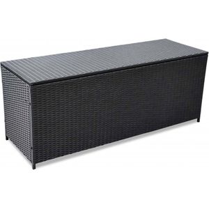 Medina Tuinbox 150x50x60 cm poly rattan zwart