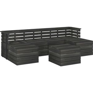 Medina 7-delige Loungeset pallet massief grenenhout donkergrijs