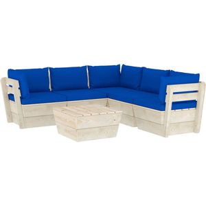 Medina 6-delige Loungeset met kussens pallet vurenhout