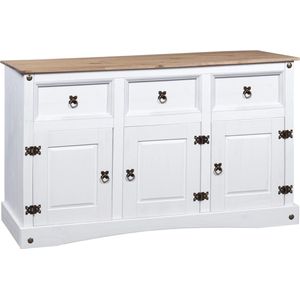 Medina Dressoir 132x43x78 cm Mexicaans grenenhout Corona-stijl wit